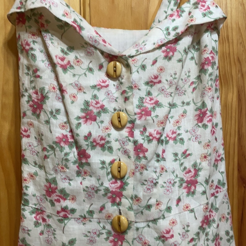 Ralph Lauren Purple Label Cream Floral Button-Front Midi Dress - Picture 2 of 9